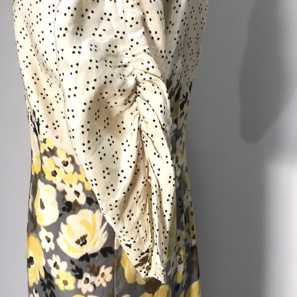 Meadow Rue Anthropologie Cream & Yellow Floral Sheath Midi Dress Size 2 - Picture 3 of 8